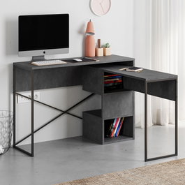 Hanah Home Escritorio de Estudio Gris Retro